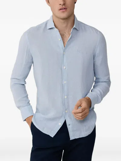 Hackett Long-sleeve Buttoned Shirt In Blue