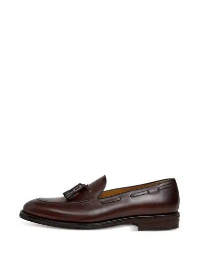 Hackett Mayfair Crust Tassel Leather Loafers In Brown