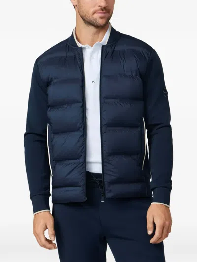 Hackett Quilted Hybrid Bomber Jacket In Brown