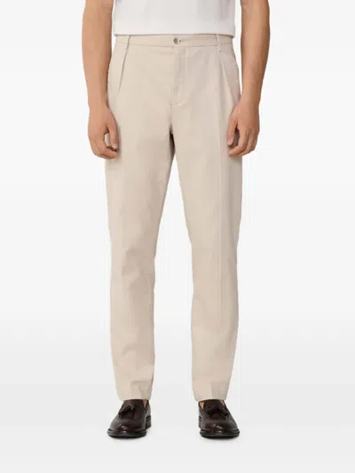 Hackett Sloane Tapered Tricotine Trousers In Neutral