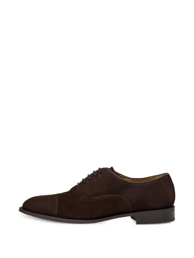 Hackett Suede Toe-cap Oxford Shoes In Burgundy