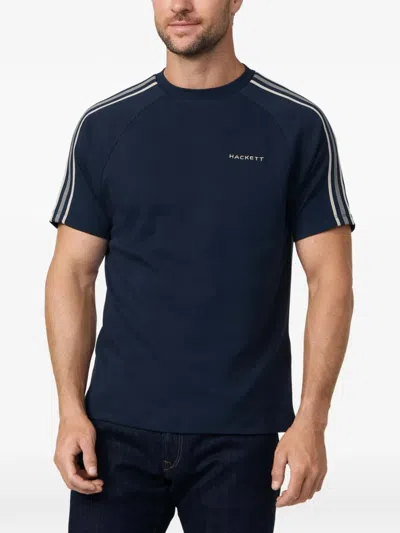 Hackett Tape-detail Short-sleeve T-shirt In Blue