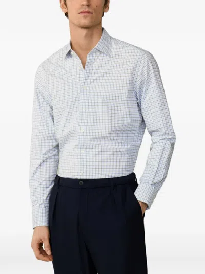 Hackett Tattersall Pimlico Shirt In Blue