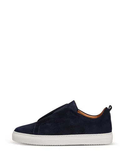 Hackett Vision Suede Slip-on Sneakers In Blue