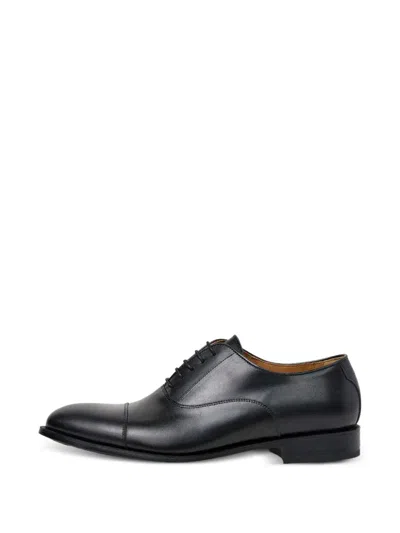 Hackett Working Leather Oxford Shoes In Black