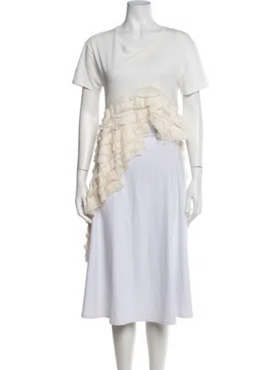 Pre-owned Haider Ackermann Crew Neck Short Sleeve Top In Neutrals/white