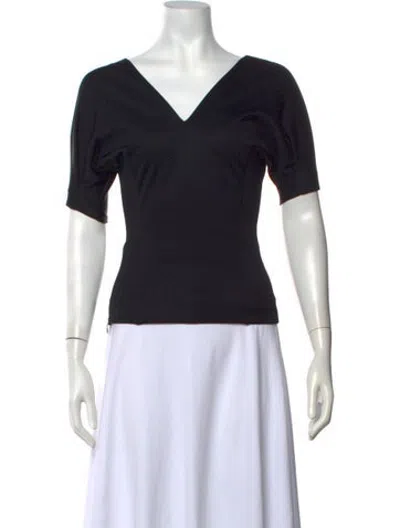 Pre-owned Haider Ackermann Nylon V-neck Top In Black