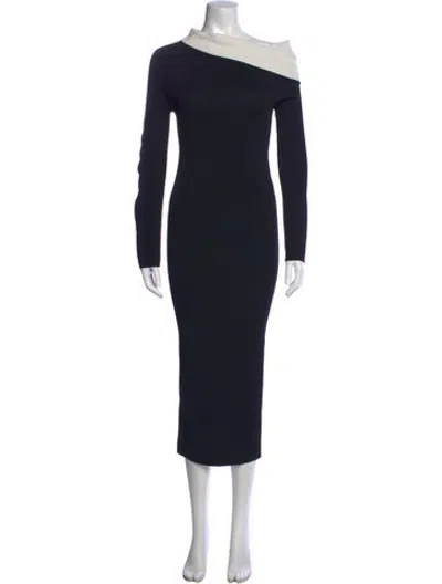 Pre-owned Haider Ackermann Off-the-shoulder Midi Length Dress In Black