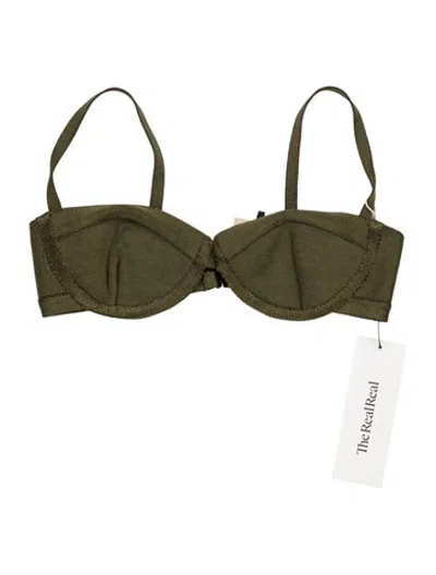 Pre-owned Haight Halterneck Sleeveless Sports Bra In Green