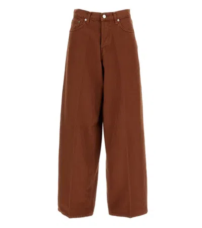 Haikure Dark Brown Flared High Rise Jeans In Animal Print
