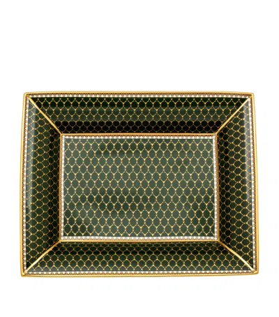 Halcyon Days Antlers Trinket Tray In Green