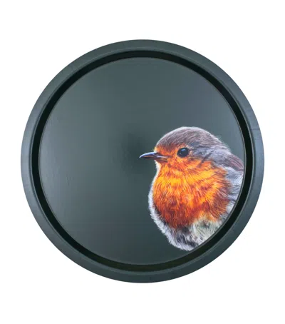 Halcyon Days Birchwood Woodland Wildlife Robin Tray In Black