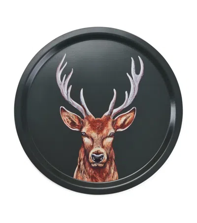 Halcyon Days Birchwood Woodland Wildlife Stag Tray In Multi