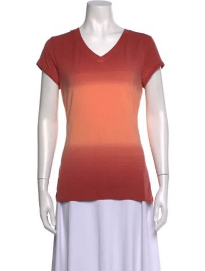 Pre-owned Halcyon Days Printed V-neck T-shirt In Orange