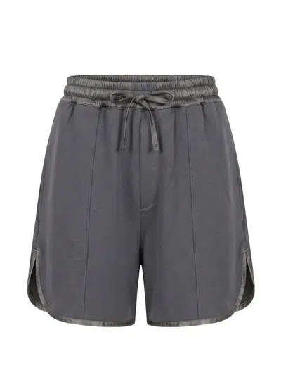 Halfboy Drawstring-waist Contrast-trim Shorts In Gray