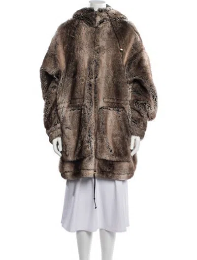 Pre-owned Halfboy Faux Fur Coat In Brown