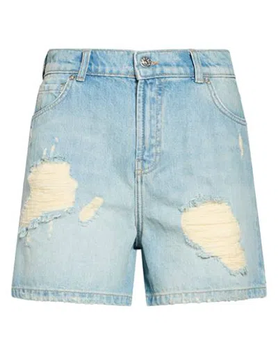 Halfboy Woman Denim Shorts Blue Size 28 Organic Cotton, Elastane