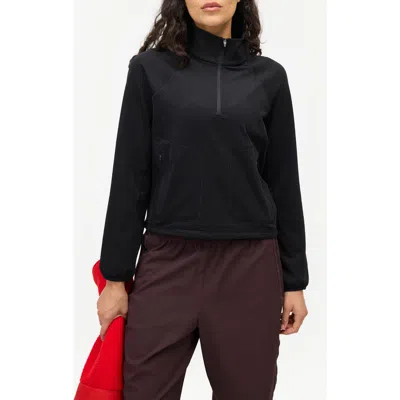 Halfdays Rebecca Half-zip Fleece Pullover In Black