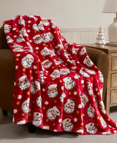 Hallmark Santa Printed Plush Throw, 50" X 70"