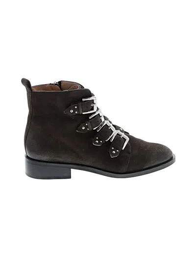Pre-owned Halogen Ankle Boots In Brown