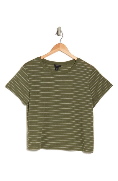 Halogen Boxy T-shirt In Clover Green Stripe