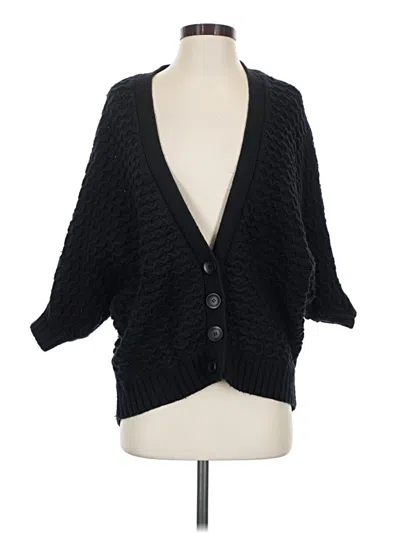 Pre-owned Halogen Cardigan Sweater In Black