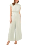 Halogen Flutter Sleeve Wide Leg Jumpsuit In Subtle Grey