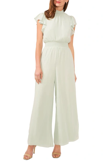 Halogen Flutter Sleeve Wide Leg Jumpsuit In Subtle Grey