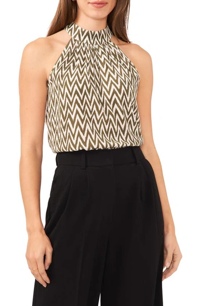 Halogen Print Sleeveless Top In Clover Green