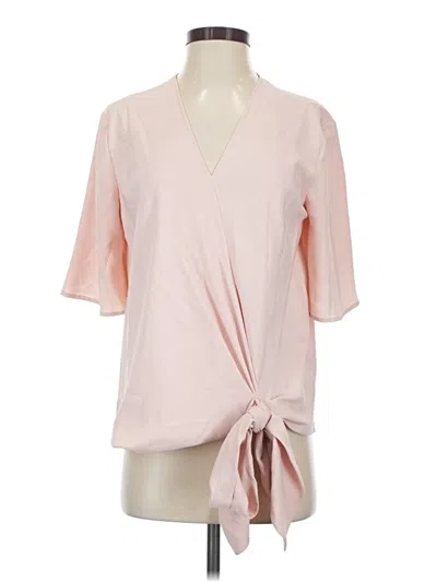 Pre-owned Halogen Short Sleeve Blouse In Pink