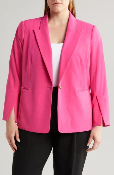 Halogen Split Cuff Blazer In Magenta Red