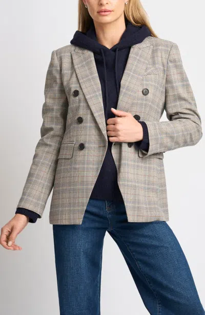Halogenr Halogen(r) Plaid Double Breasted Blazer In Gray