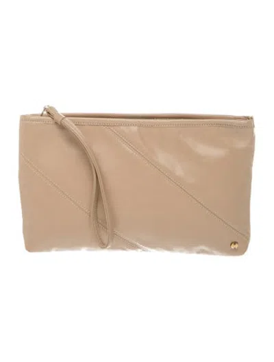 Pre-owned Halston Leather Clutch In Neutrals