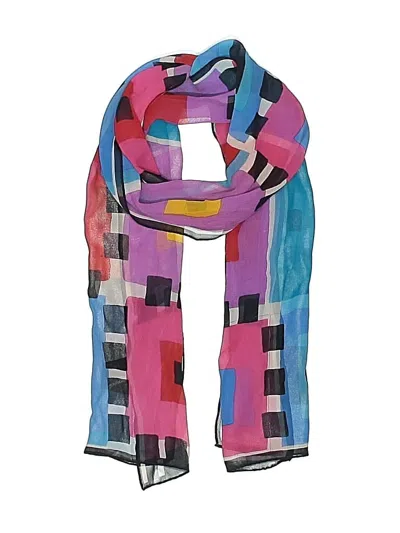Pre-owned Halston Silk Scarf In Purple