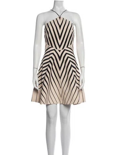 Pre-owned Halston Striped Mini Dress In Multicolor