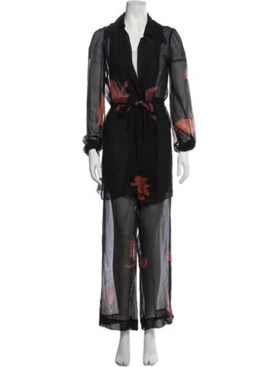 Pre-owned Halston Vintage 1973 Pant Set In Black