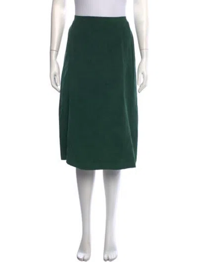 Pre-owned Halston Vintage Midi Length Skirt In Green