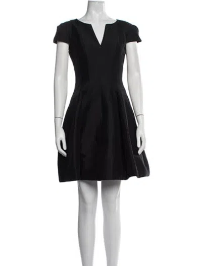 Pre-owned Halston V-neck Mini Dress W/ Tags In Blue