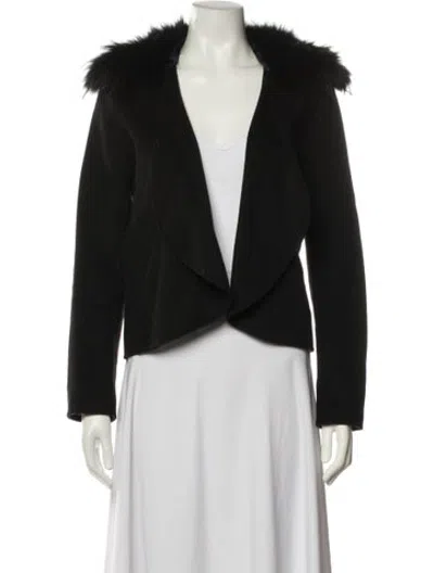 Pre-owned Halston Wool Jacket In Black