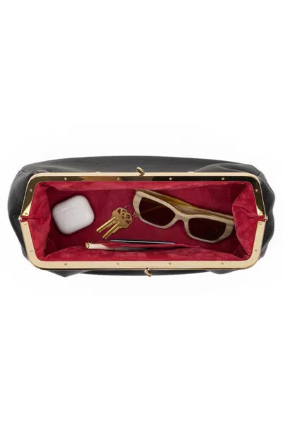 Hammitt Vivienne Large Leather Clutch In Burgundy