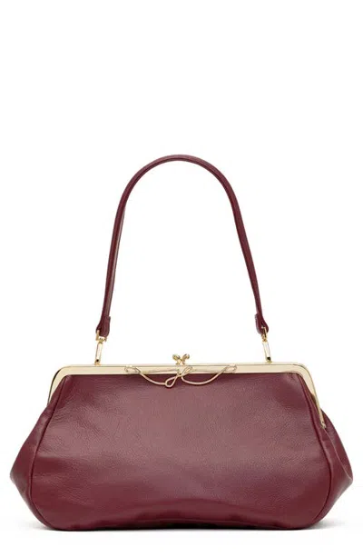 Hammitt Vivienne Large Leather Clutch In Burgundy