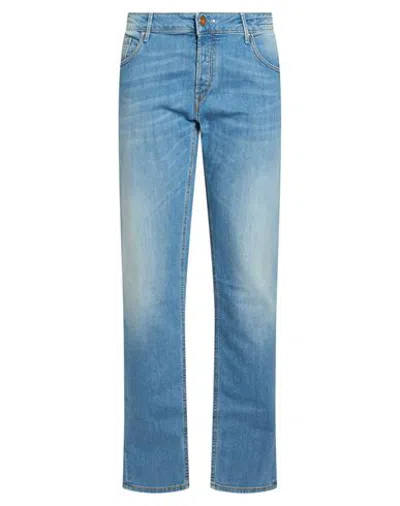 Hand Picked Man Jeans Blue Size 35 Cotton, Elastane
