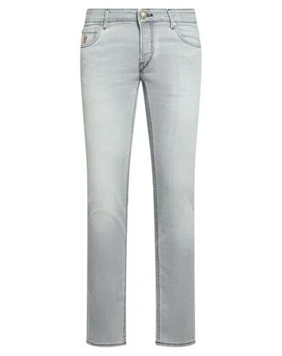 Hand Picked Man Jeans Grey Size 34 Cotton, Elastane In Gray