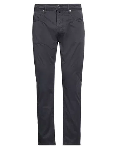 Hand Picked Man Pants Midnight Blue Size 34 Cotton, Elastane In Black