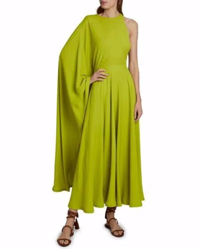 Pre-owned Handmade Custom Made To Order Cape One-shoulder Jewel Neck Evening Dress Plus 1x-10x Y891 In Green