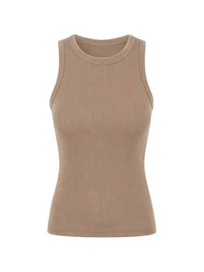 Handvaerk Ribbed Tank Top In Brown