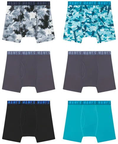 Hanes Kids' Boys , 5+1 Bonus Pack, Underwear Boxer Briefs, Moves Ultimate Performance Stretch, Solids/camo In Multi