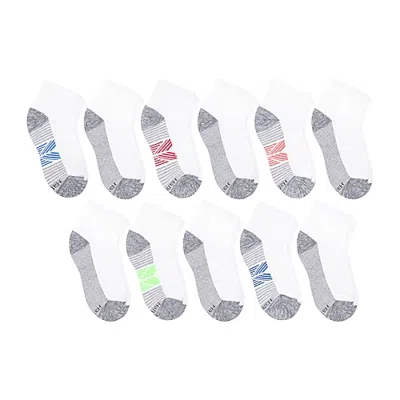 Hanes Little & Big Kid Boys Breathable 11 Pair Quarter Ankle Socks In White
