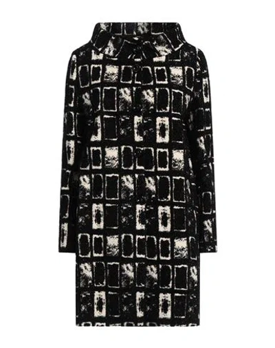 Hanita Woman Coat Black Size 4 Cotton, Nylon, Elastane