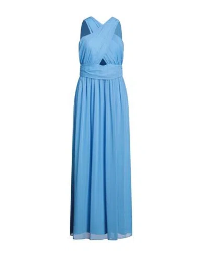 Hanita Woman Maxi Dress Pastel Blue Size M Polyester